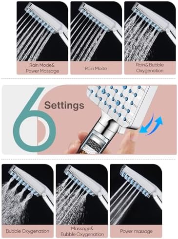 Cobbe Filtered Shower Head with Handheld, High Pressure 6 Spray Mode Showerhead with Filters, Water Softener Filters Beads for Hard Water - Remove Chlorine - Reduces Dry Itchy Skin, Chrome - Image 6
