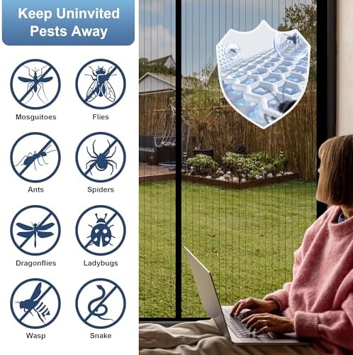 Magnetic Screen Door, Screen Door Mesh,Door Screen Magnetic Closure for Patio Door, Keep Bugs Out, Automatical Closure, Easy Install, Actual Screen Size 40"x81" (Fit Door Size up to 38"x80") - Image 5