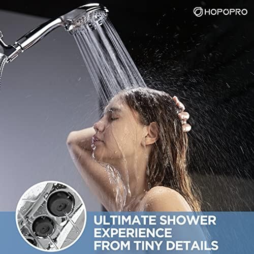 6-Mode High Pressure Handheld Shower Head with Power Wash, HOPOPRO High Flow Hand Held Showerhead Set with Built-in Power Spray to Clean Tub Tile Pets Bathroom Flooring - Image 5