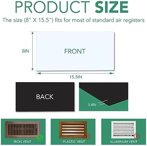 TRYMAG Strong Floor Vent Covers 8"x15", 4 Pack Magnetic Vent Covers for Home Floor Standard Air Registers,Air Conditioner Vent Covers for Wall, Air Register, Ceiling Vents,RV, Home HVAC and AC Vents - Image 2