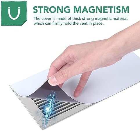 TRYMAG Strong Floor Vent Covers 8"x15", 4 Pack Magnetic Vent Covers for Home Floor Standard Air Registers,Air Conditioner Vent Covers for Wall, Air Register, Ceiling Vents,RV, Home HVAC and AC Vents - Image 4