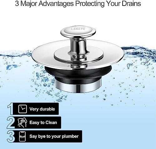 LEKEYE Shower Drain Hair Catcher | Bathtub Stopper/Strainer Stainless Steel Drain Protector - Image 2