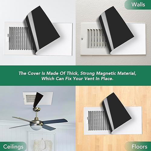 6 Pack Magnetic Vent Covers, Strong Vent Covers 8x15.5inch High Strength Magnetic Vent Cover for Floor Wall and Ceiling Registers Home HVAC and AC Vents - Image 2