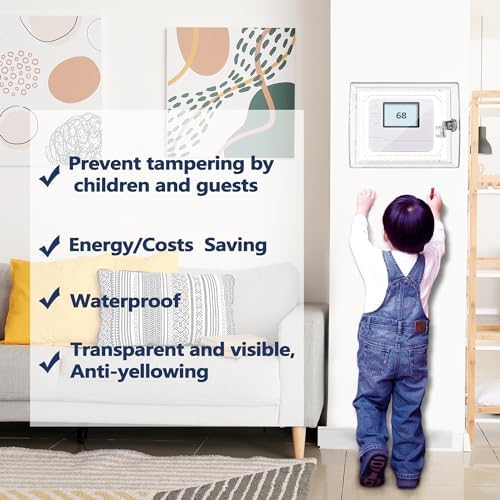 Large Thermostat Lock Box Cover with Key, Clear Thermostat Cover with Lock Compatible With Honeywell Home Thermostat On Wall, AC Lock Box Cover with Key Fits Thermostats 5"H x 6" W or Smaller - Image 5