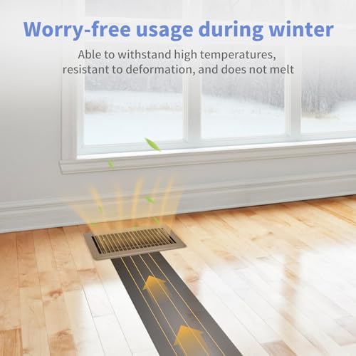 4" x 10" Floor Register 2 Pack - Heavy Duty Steel Walkable Floor Vents - Easy Adjust Air Supply Lever - Vent Covers for Home (Brown) - Image 5