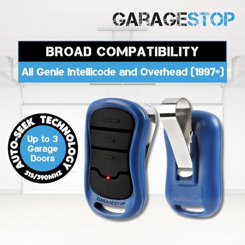 Garage Stop 2X for Genie Intellicode Garage Door Remote, G3T-BX (37218R) 3-Button Genie Garage Door Opener Remote Replacement, Auto-Seek Dual Frequency, Blue - Image 5
