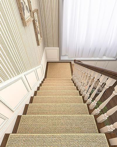 PADOOR Non Slip Stair-Treads Matching-Mat for Wooden Steps, Square Rubber Backing Non Slip Stair Landing Mat 30x30 inch - Image 5