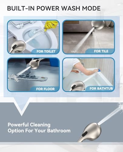 JDO Shower Head with Handheld, High Pressure Handheld Shower Head 9 Settings, Detachable Shower Head Set with Stainless Steel Hose and Shower Bracket (Brushed Nickel) - Image 2