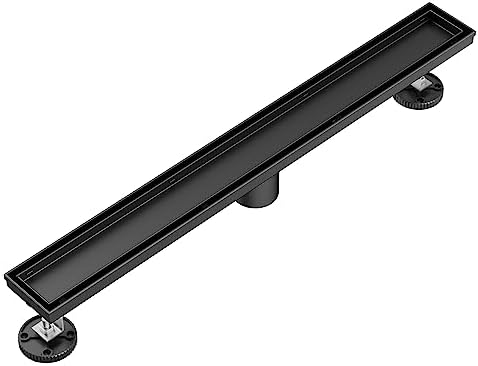 Neodrain 24 in Matte Black Linear Shower Drain- with 2-in-1 Flat & Tile Insert Cover, 304 Stainless Steel Rectangle Shower Floor Drain,Floor Shower Drain - Image 4