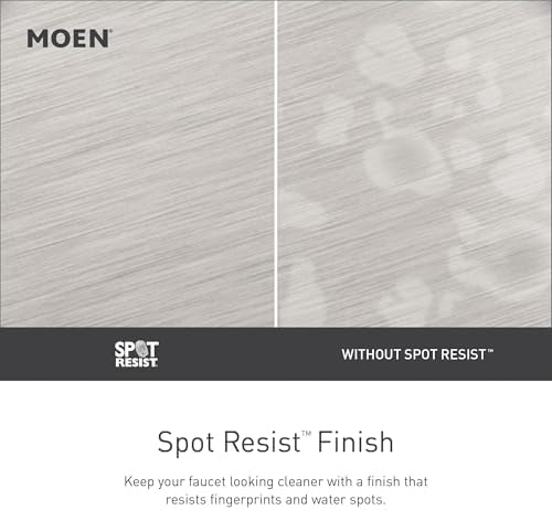 Moen Revyl Spot Resist Nickel One-Handle Single Hole Modern Bathroom Sink Faucet with Optional Deckplate and Spring Loaded Drain Assembly, 84771SRN - Image 2
