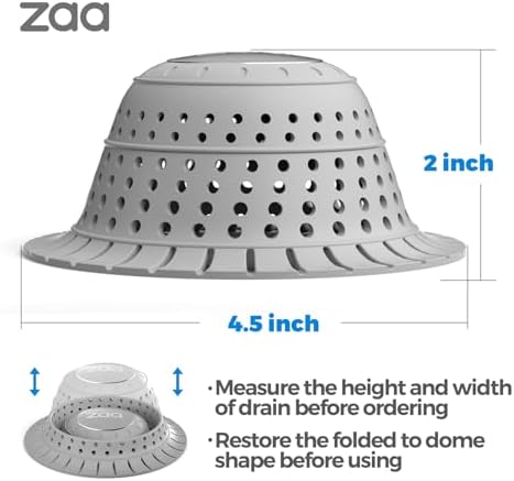 zaa Bathtub Drain Hair Catcher, Silicone Collapsible 3 Pack Drain Protector for Pop-Up and Regular Drains of Shower, Bathtub, Tub, Bathroom, Sink, Black Grey Blue - Image 6