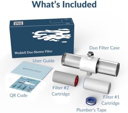 Weddell Duo Shower Filter - NSF Certified Shower Filter, High Pressure Activated Carbon Filter, Removes Chlorine, PFAS & Particulates, Clinically Tested For Healthier Skin & Hair (White) - Image 5