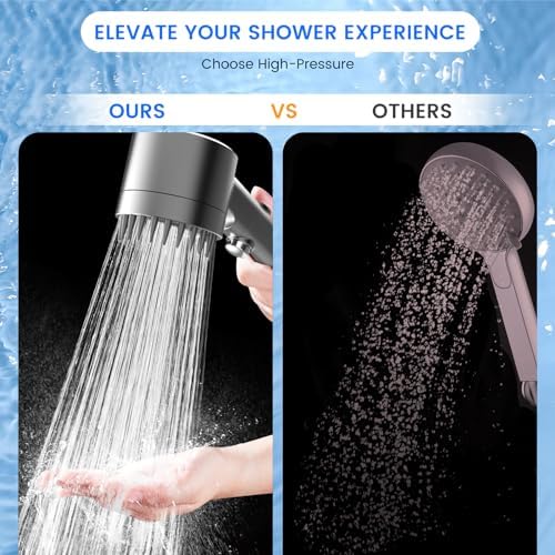 Filtered Shower Head with Handheld, High Pressure Water Flow and Multiple Spray Modes Shower Head with Filter, Power Wash for Hard Water, Showerhead with ON/OFF Switch for Pets Bath - Image 2