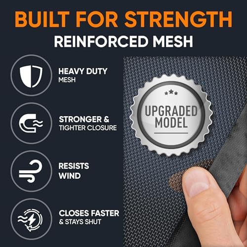 Flux Phenom The Magnetic Screen Door 38x82 Inch – Easy Install, Strong Magnet Strength, Self-Sealing Mesh, Pet Tested, Hands-Free Entry, Door Screen Magnetic Closure - Pack of 2 - Image 3