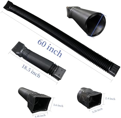 2 Pack Flexible Rain Gutter Downspout Extensions,Drain Downspout Extender,Gutter Extension Flexible,Down Spout Drain Extension Pipes,Extendable from 21 to 60 Inches (Black) - Image 3