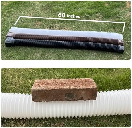 2 Pack Flexible Rain Gutter Downspout Extensions,Drain Downspout Extender,Gutter Extension Flexible,Down Spout Drain Extension Pipes,Extendable from 21 to 60 Inches (Black) - Image 5