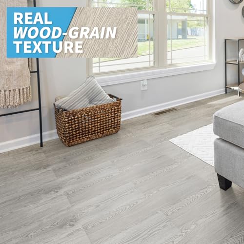 Art3d 36-Pack Peel and Stick Luxury Vinyl Flooring Tiles, 54 Sq. Ft Self Adhesive Wood Plank for Kitchen, Bedroom, Bathroom, Grey Ash - Image 2