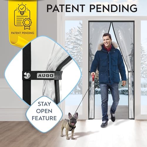 AUGO Magnetic Thermal Insulated Door Curtain - Transparent EVA Door Cover for Winter- Keeps Warm Air in and Cold Air Out - Home Winterizing Products - Patent Pending Keep Open Feature - 38 x 83 Inch - Image 2
