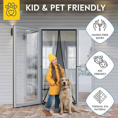AUGO Magnetic Thermal Insulated Door Curtain - Transparent EVA Door Cover for Winter- Keeps Warm Air in and Cold Air Out - Home Winterizing Products - Patent Pending Keep Open Feature - 38 x 83 Inch - Image 6