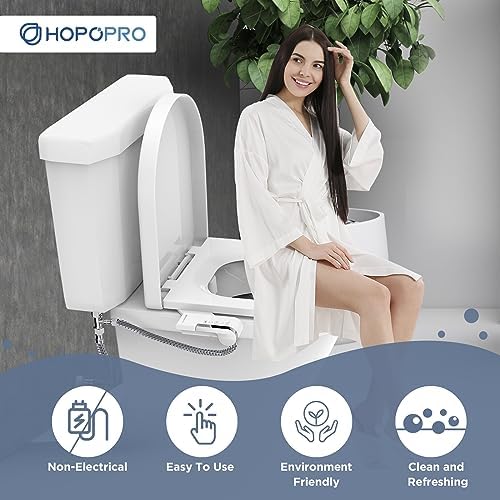 HOPOPRO Bidet Attachment for Toilet, Non-Electric Bidet Ultra-Slim Dual Nozzle (Feminine/Rear Wash), Cold Water Bidets Sprayer for Existing Toilets with Adjustable Pressure Control 1-Min Install - Image 4