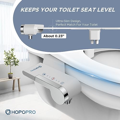 HOPOPRO Bidet Attachment for Toilet, Non-Electric Bidet Ultra-Slim Dual Nozzle (Feminine/Rear Wash), Cold Water Bidets Sprayer for Existing Toilets with Adjustable Pressure Control 1-Min Install - Image 6
