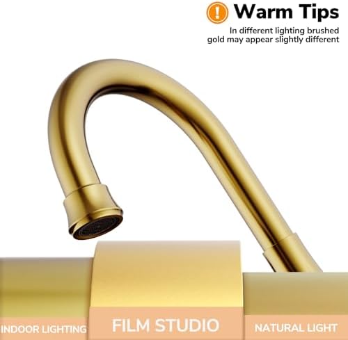 Bathroom Faucets for Sink 3 Hole, Hurran Brushed Gold Bathroom Sink Faucet with Pop-up Drain and Supply Lines, Stainless Steel Lead-Free Widespread Faucet for Vanity RV Farmhouse Sink - Image 2