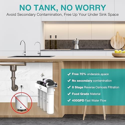 SimPure T1-400ALK 1-Year Replacement Filter Cartridge Pack Set for T1-400ALK Tankless Reverse Osmosis Water Filter System (2*PP + 2*CTO + 1*RO + 2*ALK) - Image 6