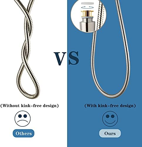 BRIGHT SHOWERS Shower Hose For Hand Held Shower Heads, 96 Inches Cord Extra Long Stainless Steel Hand Shower Hose, Ultra-Flexible Replacement Part with Brass Insert, Brushed Nickel - Image 5