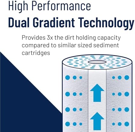 Pentair Pentek DGD-5005 Big Blue Water Filter, 10-Inch Whole House Sediment Filter Cartridge Replacement, Dual-Gradient Density Spun Polypropylene, 10" x 4.5", 5 Micron, Pack of 2 - Image 7