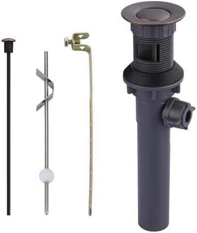 Bathroom Sink Drain with Lift Rod, Oil Rubbed Bronze Sink Drain with Overflow, ARCORA Drain Stopper for Vessel Sink