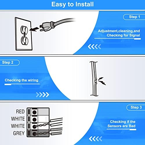 Garage Door Safety Sensor Beam Eyes, Garage Door Opener Parts Compatible with Liftmaster/Sears/Chamberlain/Craftsman/Linear Replacement (41A5034, 801CB-P) (Beam Eyes + Bracket) - Image 4