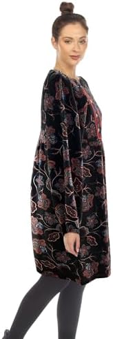 white mark Women's Floral Paisley Long Sleeve Embroidered Relaxed Sweater Dress - Image 2