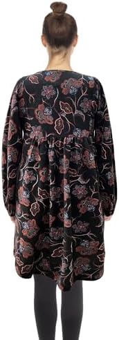 white mark Women's Floral Paisley Long Sleeve Embroidered Relaxed Sweater Dress - Image 3