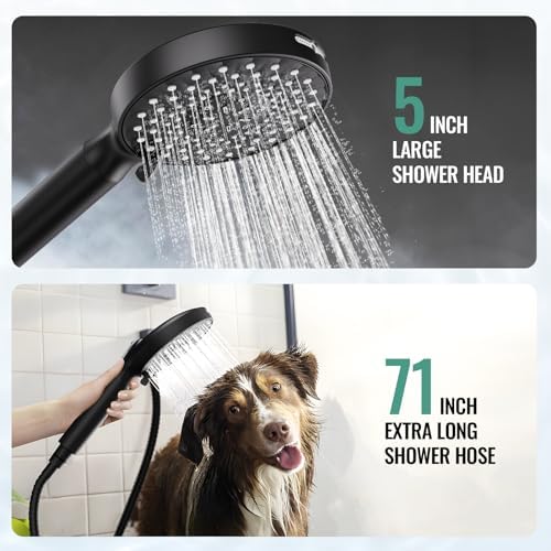 SR SUN RISE Filtered Shower Head with Handheld, High Pressure 9 Spray Mode Matte Black Showerhead with Filters, detachable shower head,Water Softener Filters Beads for Hard Water - Remove Chlorine - Image 6