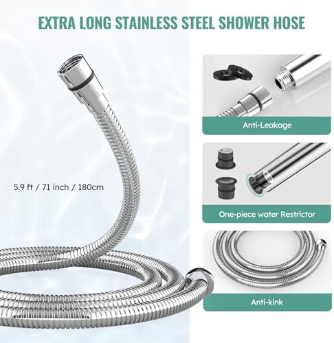 Filtered Shower Head with Handheld, High Pressure 9 Spray Mode Chrome Showerhead with Filters,detachable shower head,Water Softener Filters Beads for Hard Water -Remove Chlorine - Image 7