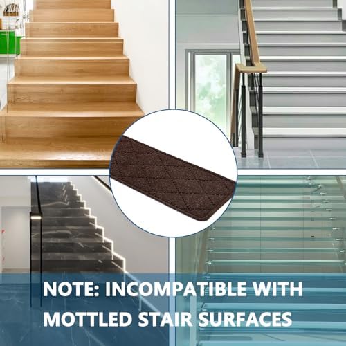 Stair Treads for Wooden Steps Indoor, 15 Pack 8" X 30" Non Slip Carpet Stair Treads with Reusable Adhesive for Kids Elders and Dogs, Surface Polyester TPR Backing Stair Rugs, Brown - Image 8