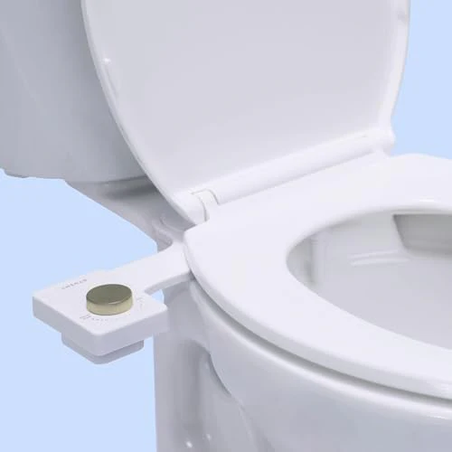 TUSHY Fresh Bidet: Ultra Slim Toilet Seat Attachment (Non-Electric Self-Cleaning Hygienic Nozzle) Easy DIY Install <10 Min (Adjustable Water Pressure Control), Matte Brass Knob - Image 8