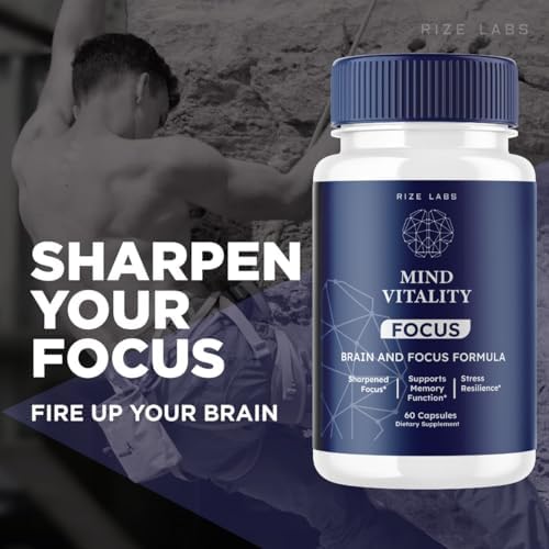Mind Vitality Focus Brain Supplement to Boost Focus and Concentration & Avoid Mid-Afternoon Fatigue, Advanced Formula - Pack of 5(300 Capsules) - Image 2