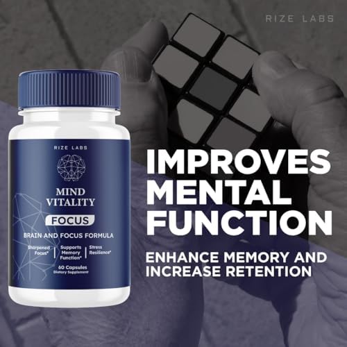 Mind Vitality Focus Brain Supplement to Boost Focus and Concentration & Avoid Mid-Afternoon Fatigue, Advanced Formula - Pack of 5(300 Capsules) - Image 3