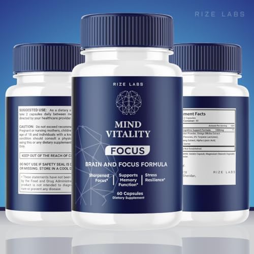 Mind Vitality Focus Brain Supplement to Boost Focus and Concentration & Avoid Mid-Afternoon Fatigue, Advanced Formula - Pack of 5(300 Capsules) - Image 7