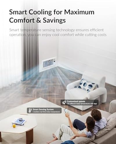 Super Quiet Register Booster Fan for 4" x 10" Register Holes, Smart Register Vent with Dual Intelligent Thermostat and WIFI App Control, Heating Cooling AC Vent Fan (White) - Image 7