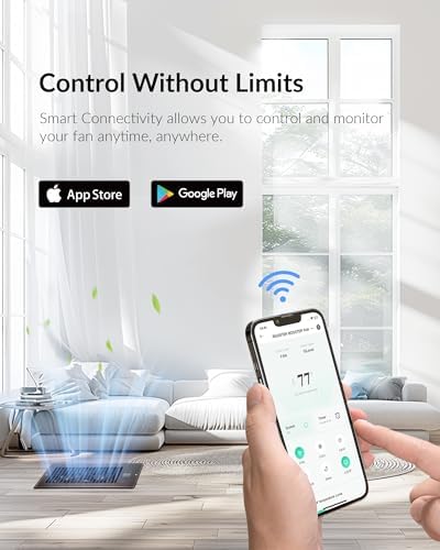 Super Quiet Register Booster Fan for 6" x 12" Register Holes, Smart Register Vent with Dual Intelligent Thermostat and WIFI App Control, Heating Cooling AC Vent Fan (ORB) - Image 3