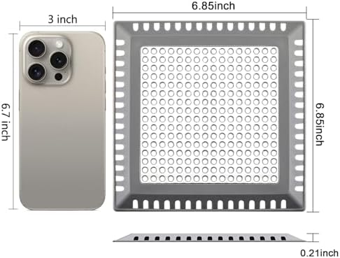Hair Catcher/Drain Strainer/Shower Drain Cover for Bathroom Floor Drain, Stainless Steel and Silicone (6 inch, Dark Grey) - Image 2