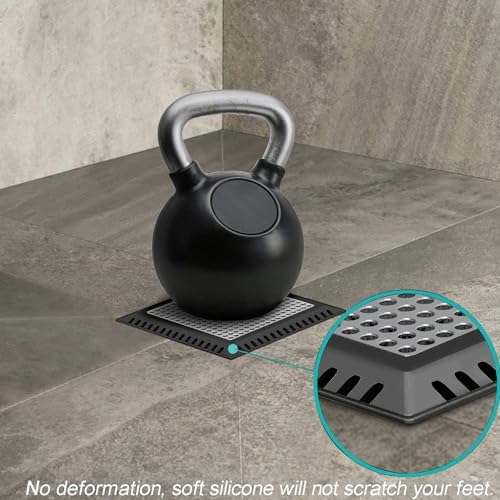 Shower Drain Hair Catcher/Drain Strainer/Shower Drain Cover for Bathroom Floor Drain, Stainless Steel and Silicone (6 inch, Black) - Image 4