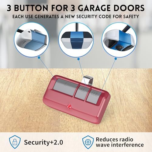 2 for Chamberlain LiftMaster Craftsman Garage Door Opener Remote 893LM 893Max 971LM Universal, Red - Image 5