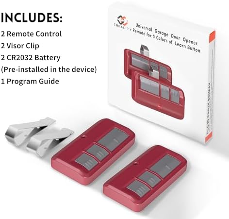 2 for Chamberlain LiftMaster Craftsman Garage Door Opener Remote 893LM 893Max 971LM Universal, Red - Image 7