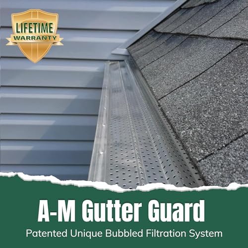 A-M Gutter Guard - Heavy Duty Lifetime Quality Aluminum Leaf & Debris Protection for 5-inch and 6-inch (5 Inch-31 Feet, Mill Finish) - Made in The USA - Image 2