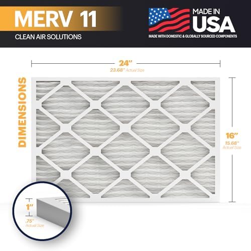 BNX TruFilter 16x24x1 Air Filter MERV 11 (6-Pack) - MADE IN USA - Allergen Defense Electrostatic Pleated Air Conditioner HVAC AC Furnace Filters for Allergies, Dust, Pet, Smoke, Allergy MPR 1200 FPR 7 - Image 2