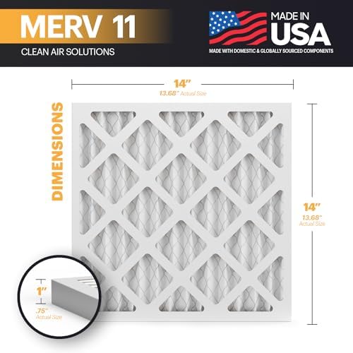 BNX TruFilter 14x14x1 Air Filter MERV 11 (6-Pack) - MADE IN USA - Allergen Defense Electrostatic Pleated Air Conditioner HVAC AC Furnace Filters for Allergies, Dust, Pet, Smoke, Allergy MPR 1200 FPR 7 - Image 2