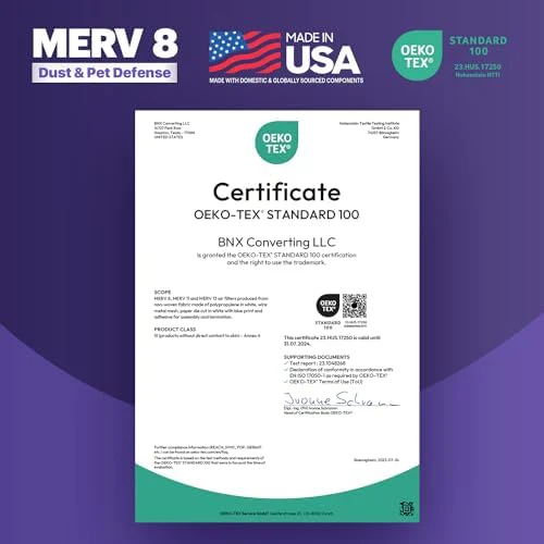BNX TruFilter 14x14x1 Air Filter MERV 8 (6-Pack) - MADE IN USA – Dust & Pet Defense Pleated Air Conditioner HVAC AC Furnace Filters for Dust, Pet, Mold, Pollen MPR 600 – 700 & FPR 5 - Image 6
